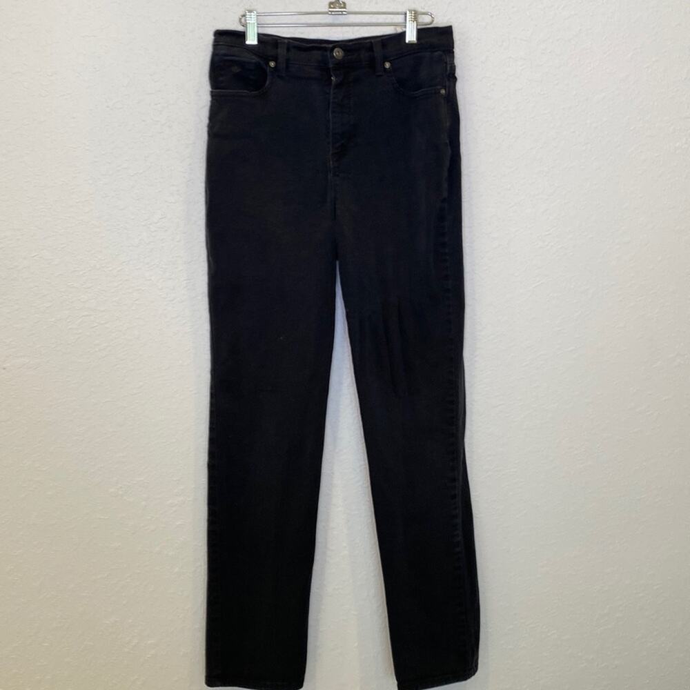 Gloria Vanderbilt Black Straight Leg High Rise Jeans Sz 8 Long Cotton Casual
